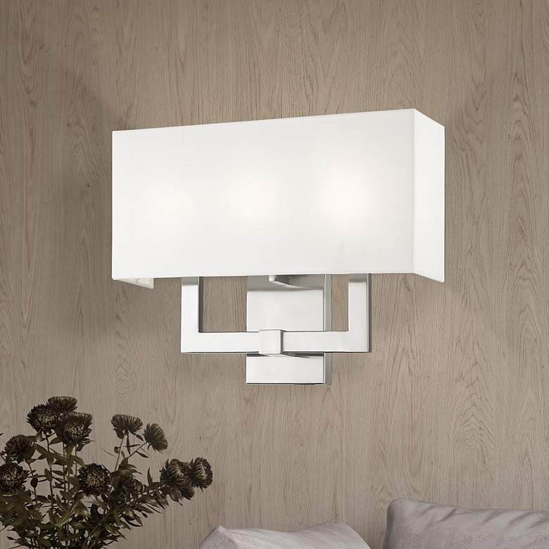 Image 1 Meridian 3 Light Brushed Nickel Wall Sconce