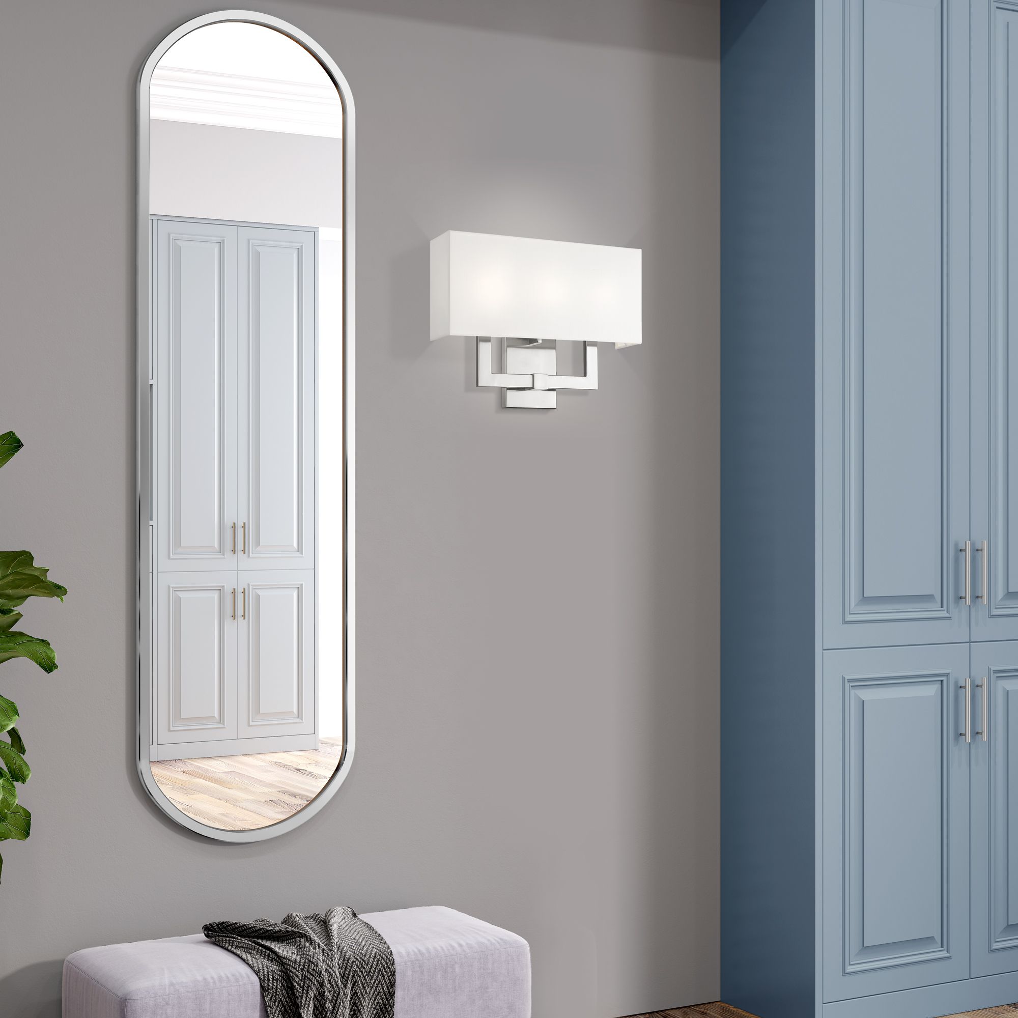 Meridian 3 Light Brushed Nickel Wall Sconce