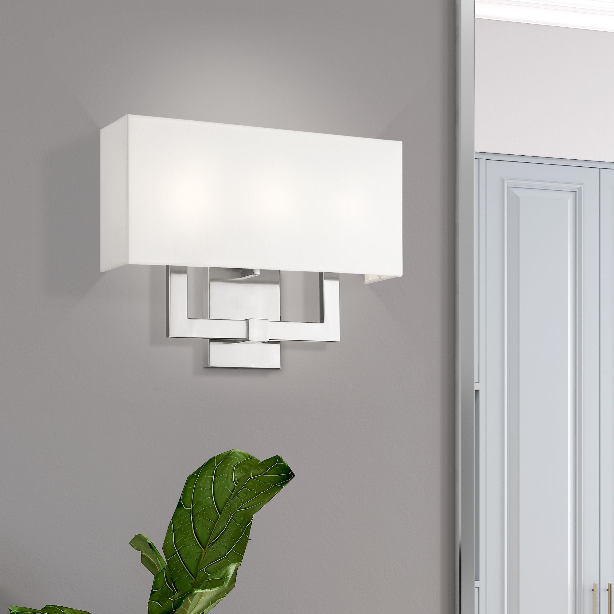 Meridian 3 Light Brushed Nickel Wall Sconce