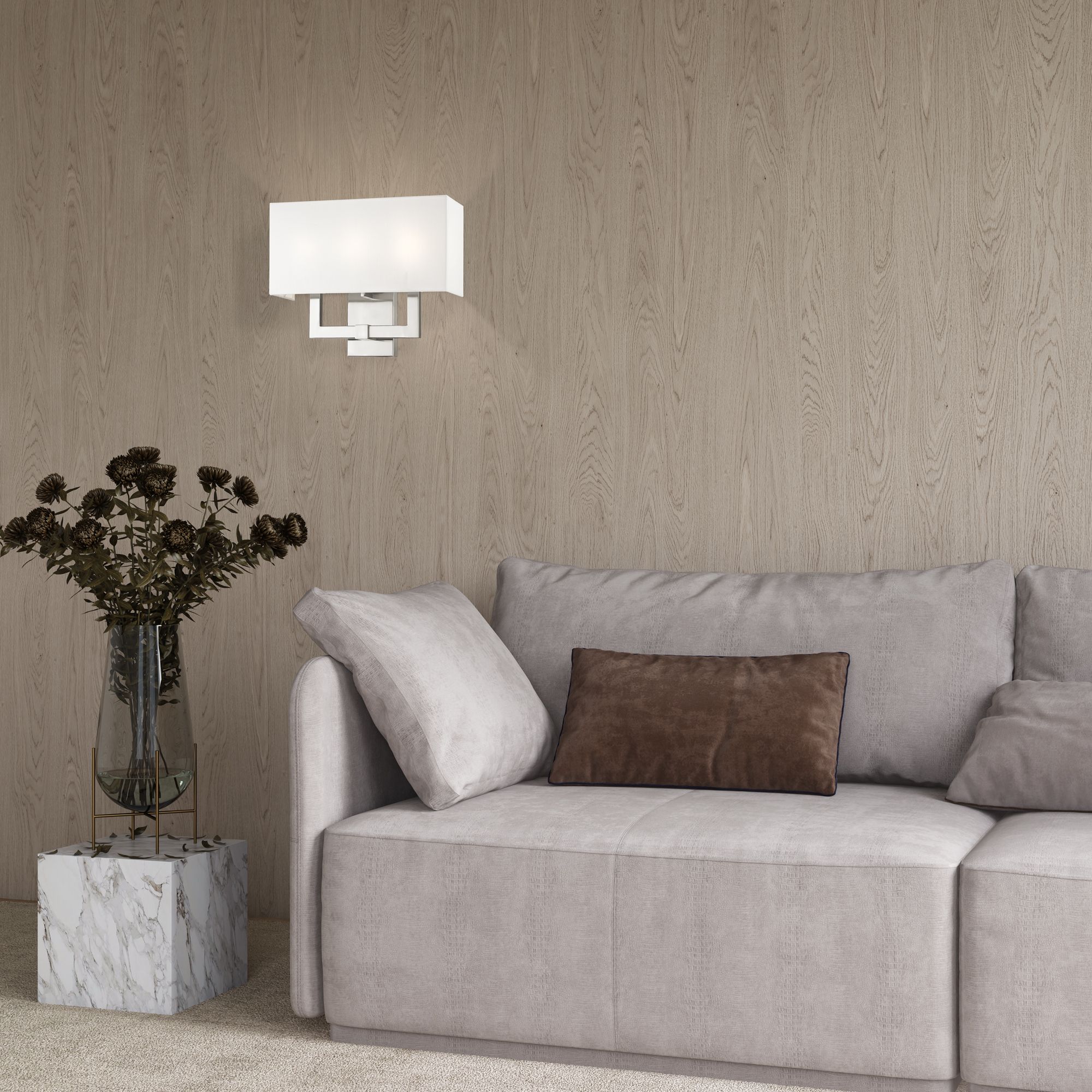 Meridian 3 Light Brushed Nickel Wall Sconce