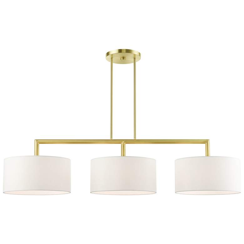 Image 1 Meridian 3 Light Satin Brass Linear Chandelier