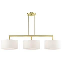 Meridian 3 Light Satin Brass Linear Chandelier