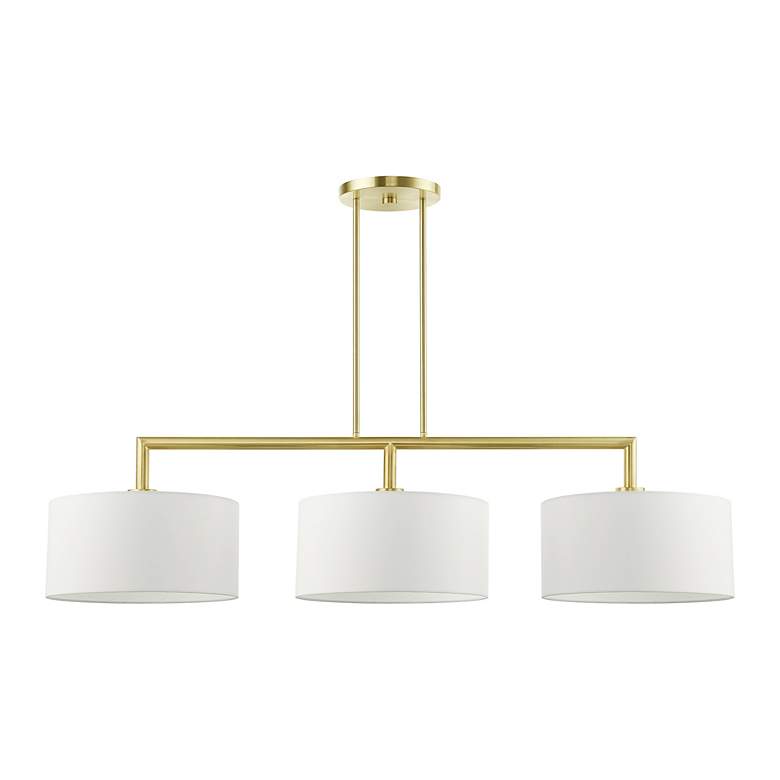 Image 3 Meridian 3 Light Satin Brass Linear Chandelier more views