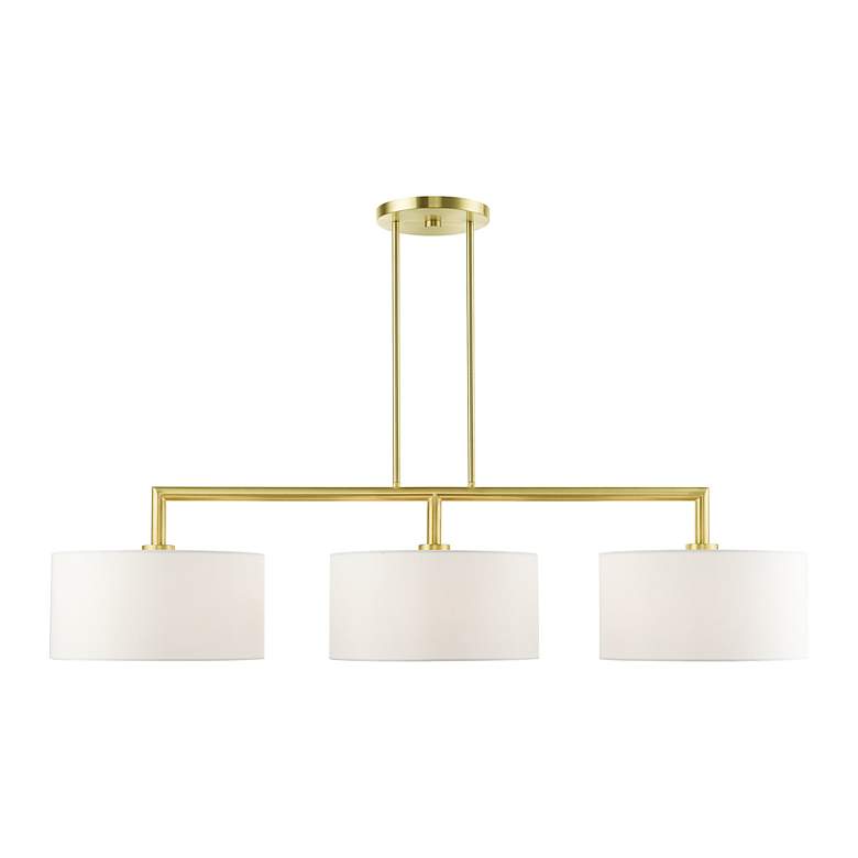 Image 4 Meridian 3 Light Satin Brass Linear Chandelier more views