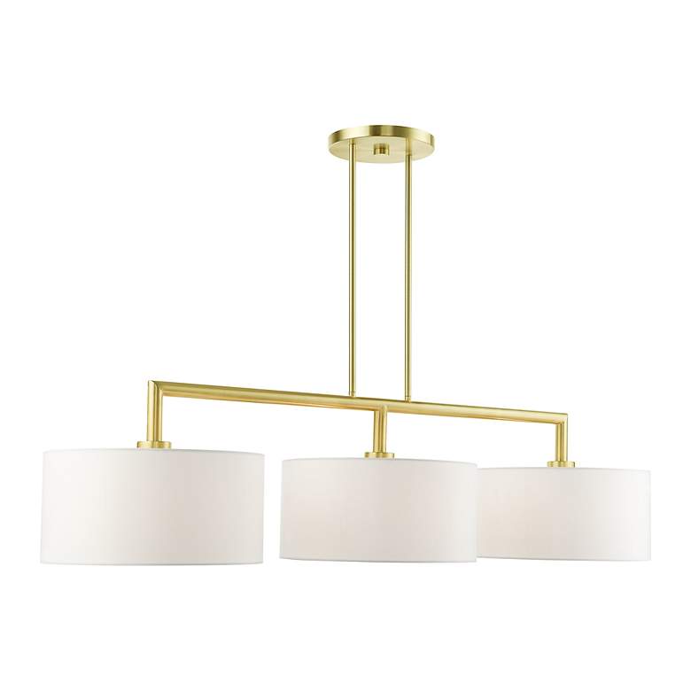 Image 5 Meridian 3 Light Satin Brass Linear Chandelier more views