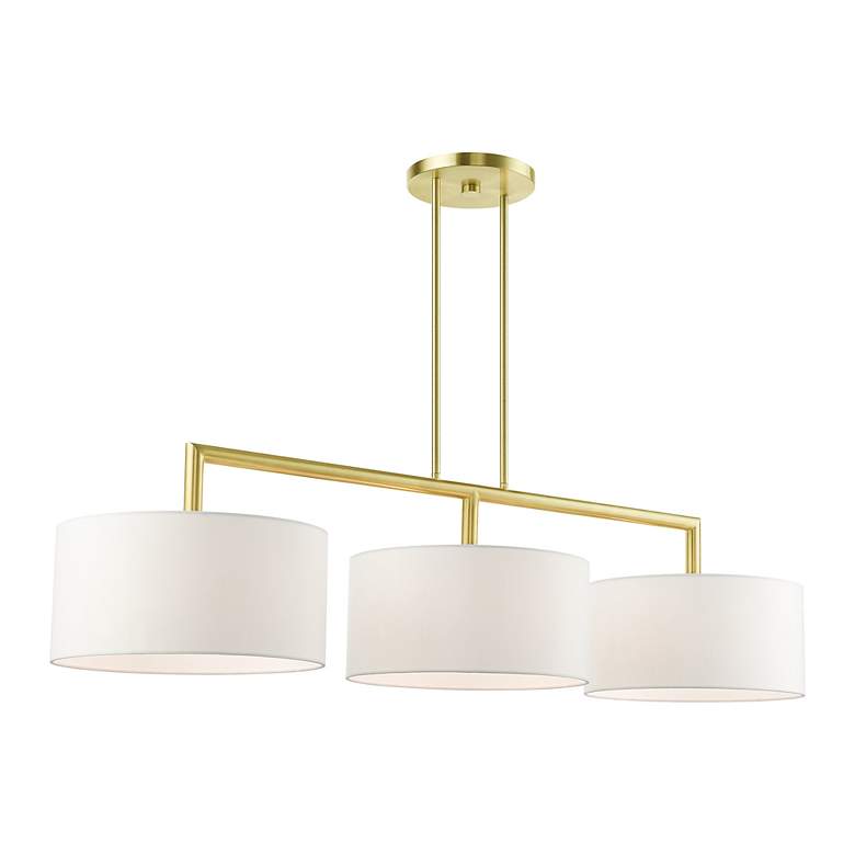 Image 6 Meridian 3 Light Satin Brass Linear Chandelier more views