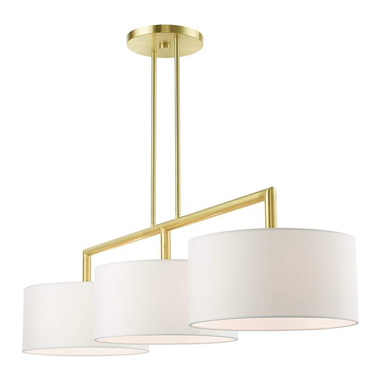 Image 7 Meridian 3 Light Satin Brass Linear Chandelier more views