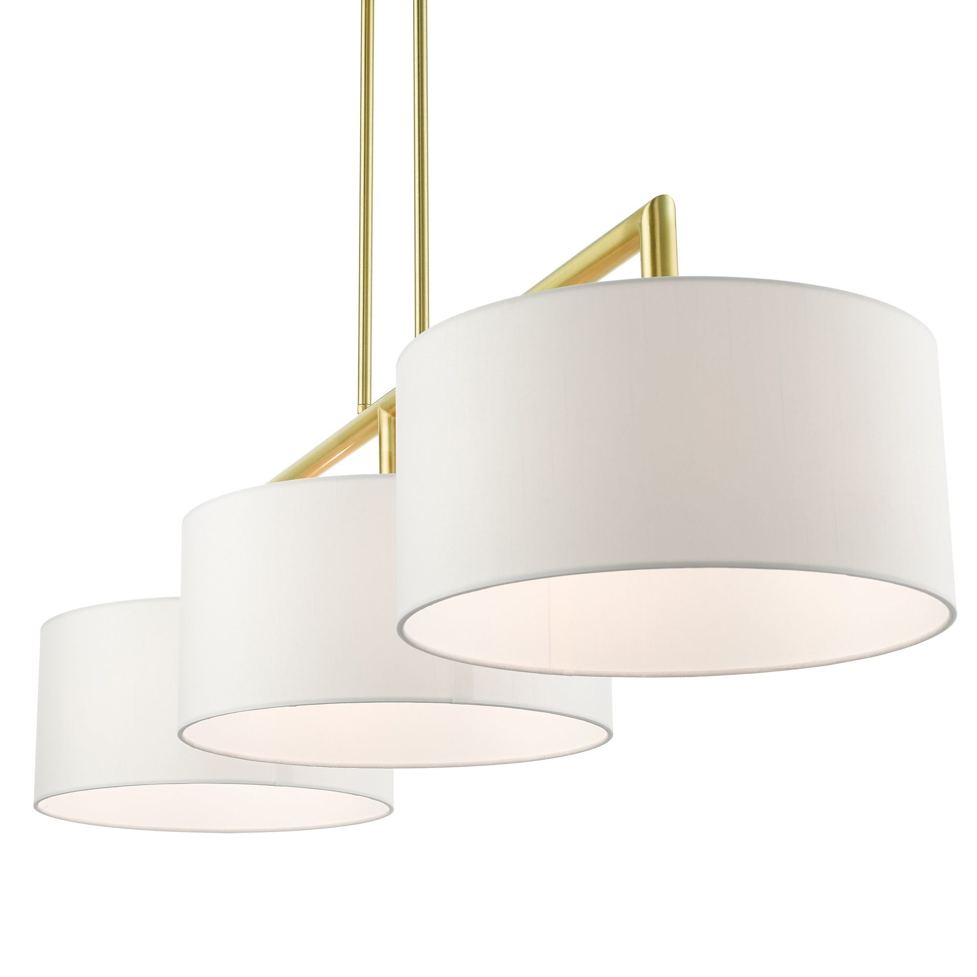 Meridian 3 Light Satin Brass Linear Chandelier