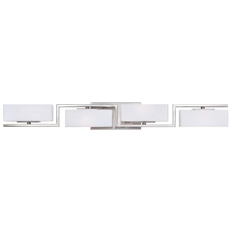 Image 1 Meridian 33 3/4" Wide Satin Platinum 4-Light Bath Light