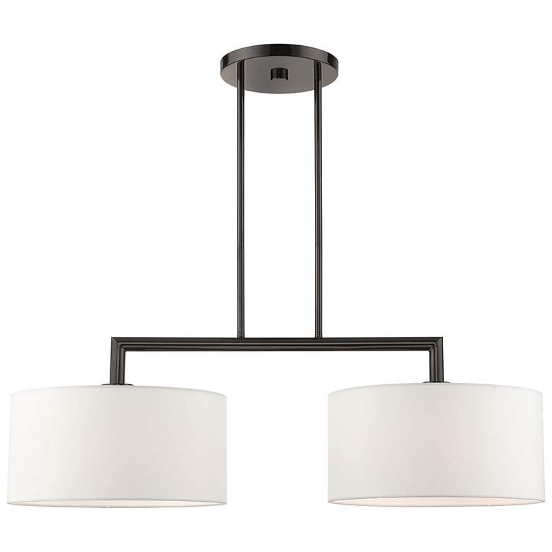 Image 2 Meridian 35" Wide Black Chrome 2-Light Linear Chandelier