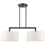 2_Meridian 35" Wide Black Chrome 2-Light Linear Chandelier