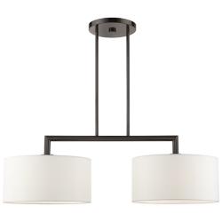 Meridian 35" Wide Black Chrome 2-Light Linear Chandelier