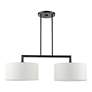 3_Meridian 35" Wide Black Chrome 2-Light Linear Chandelier more views
