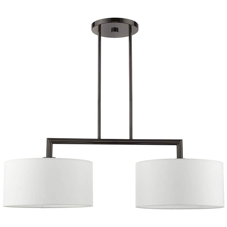 Image 4 Meridian 35" Wide Black Chrome 2-Light Linear Chandelier more views