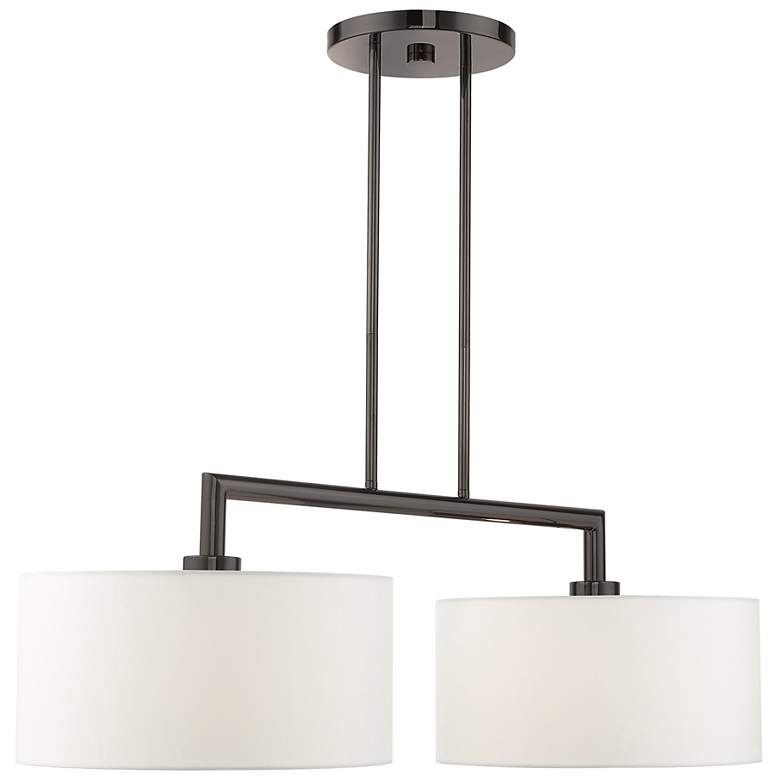 Image 6 Meridian 35" Wide Black Chrome 2-Light Linear Chandelier more views