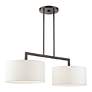 6_Meridian 35" Wide Black Chrome 2-Light Linear Chandelier more views