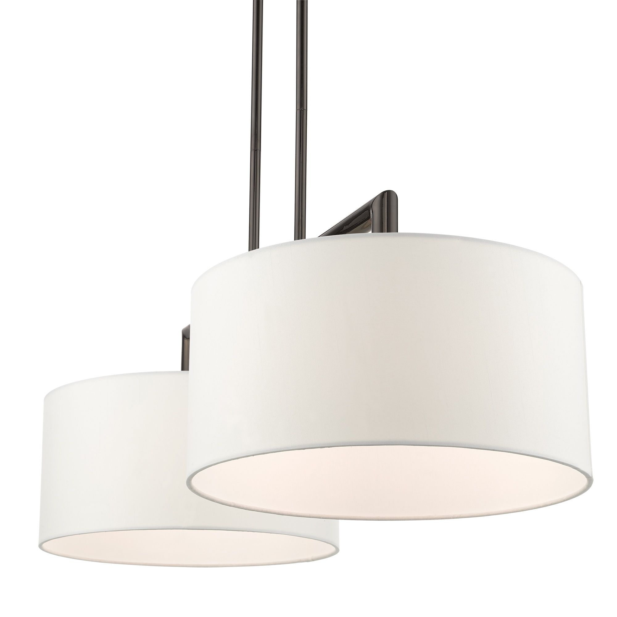 Meridian 35" Wide Black Chrome 2-Light Linear Chandelier