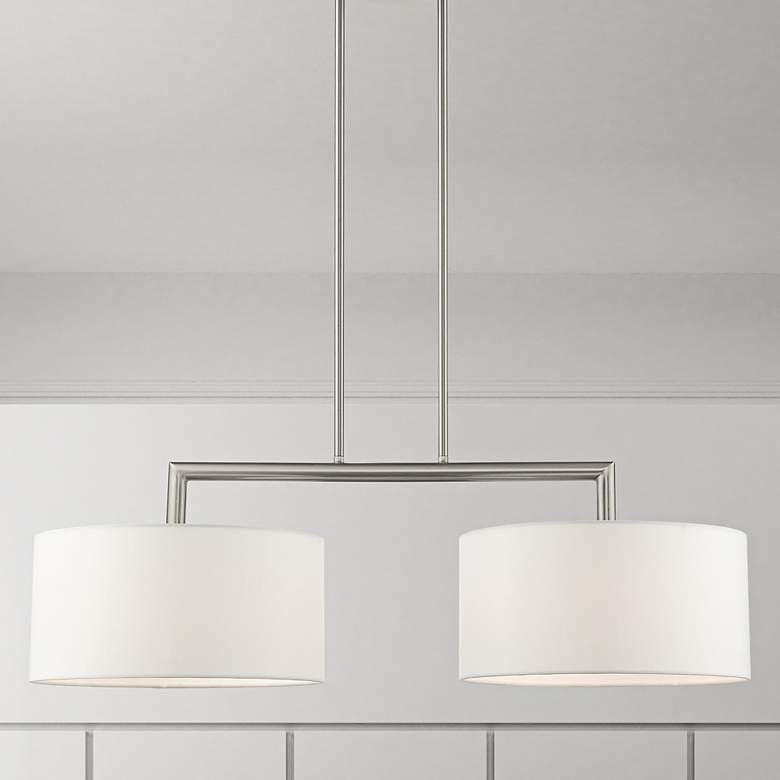 Image 2 Meridian 35" Wide Brushed Nickel 2-Light Island Chandelier