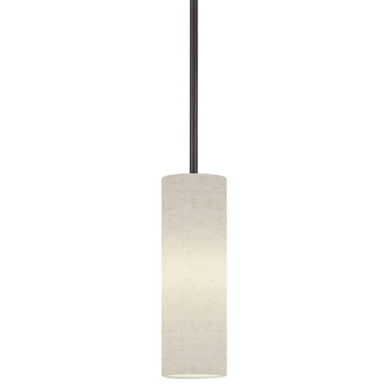 Image 3 Meridian 4 3/4" Wide English Bronze Cylinder Mini Pendant