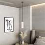4_Meridian 4 3/4" Wide English Bronze Cylinder Mini Pendant more views