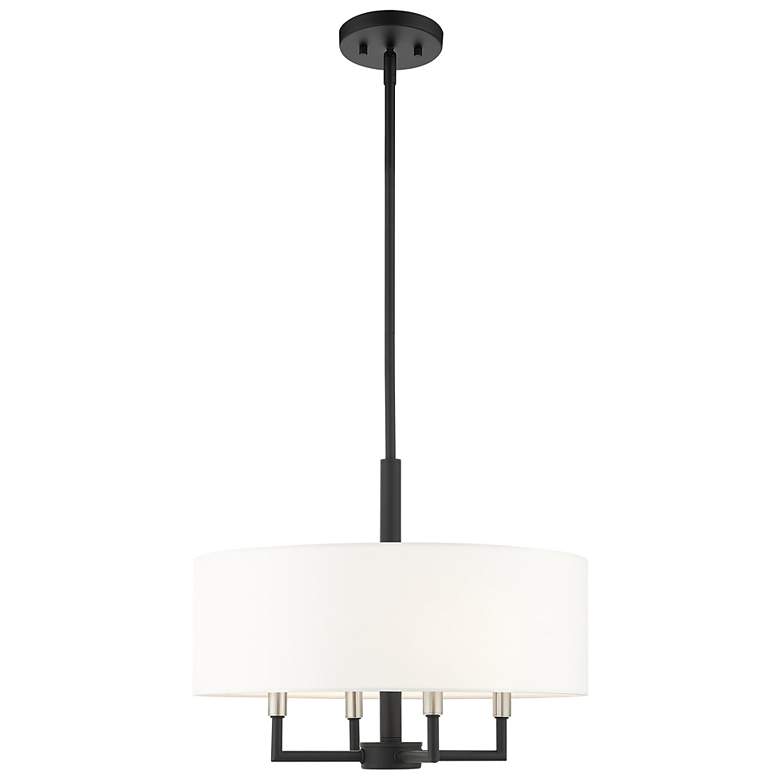 Image 2 Meridian 4 Light Black Pendant Chandelier