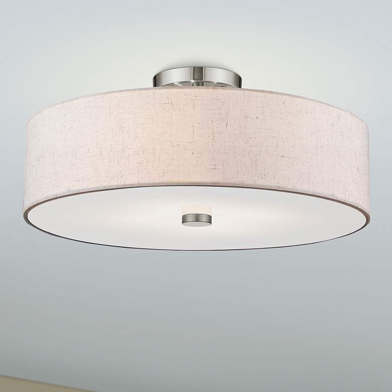 Image 2 Meridian 4 Light Brushed Nickel Ceiling Mount