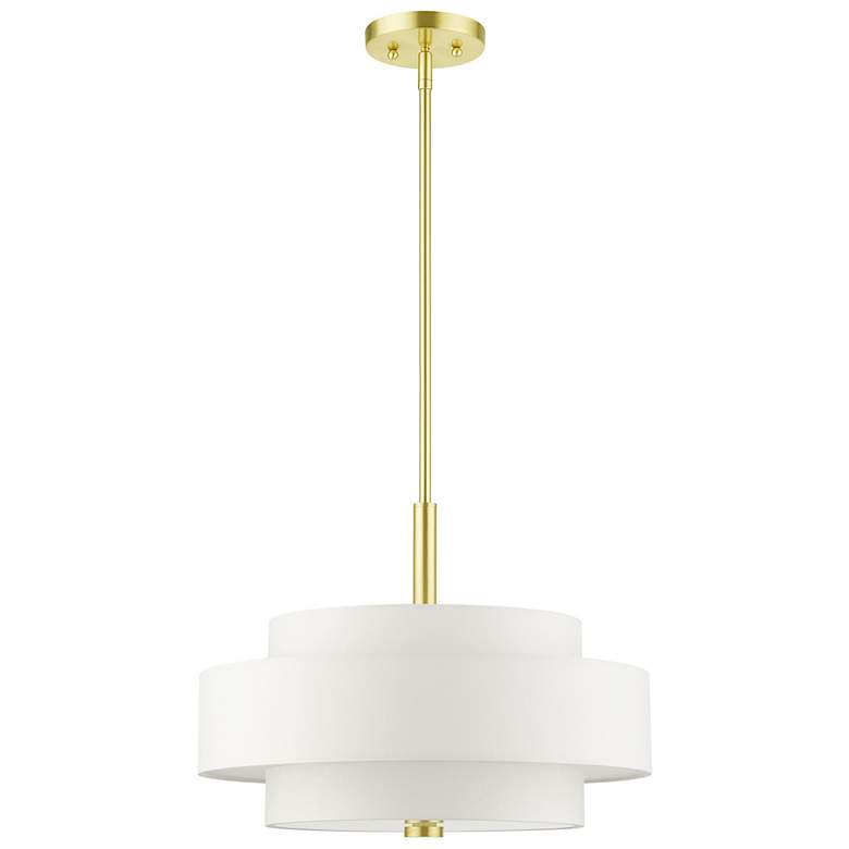 Image 3 Meridian 4 Light Satin Brass Chandelier more views