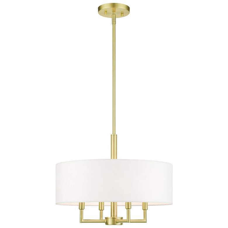 Image 1 Meridian 4 Light Satin Brass Pendant Chandelier