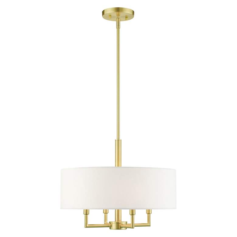 Image 4 Meridian 4 Light Satin Brass Pendant Chandelier more views
