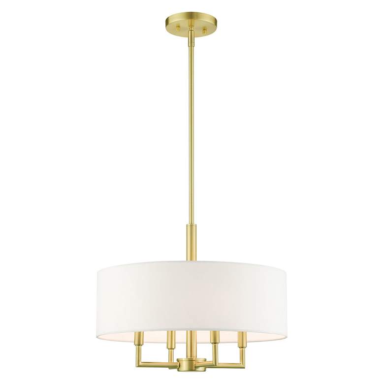 Image 5 Meridian 4 Light Satin Brass Pendant Chandelier more views
