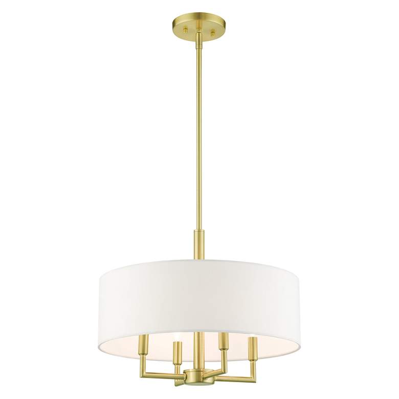 Image 6 Meridian 4 Light Satin Brass Pendant Chandelier more views