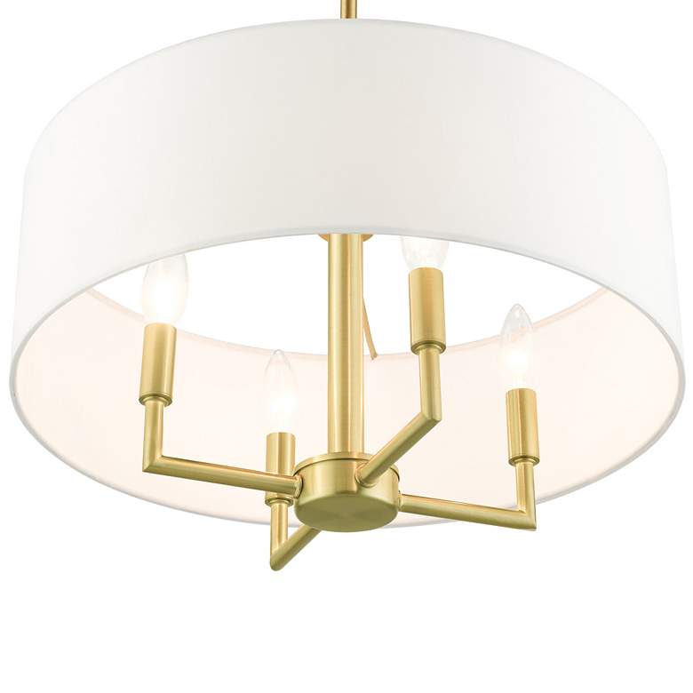 Image 7 Meridian 4 Light Satin Brass Pendant Chandelier more views