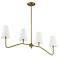 Meridian 40" Wide Natural Brass 4-Light Linear Chandelier