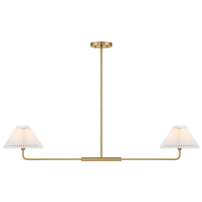 Image 1 Meridian 44" Wide Natural Brass Linear 2-Light Chandelier