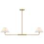 1_Meridian 44" Wide Natural Brass Linear 2-Light Chandelier