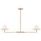 Meridian 44" Wide Natural Brass Linear 2-Light Chandelier