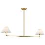 3_Meridian 44" Wide Natural Brass Linear 2-Light Chandelier more views