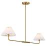 4_Meridian 44" Wide Natural Brass Linear 2-Light Chandelier more views