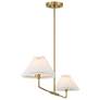 5_Meridian 44" Wide Natural Brass Linear 2-Light Chandelier more views