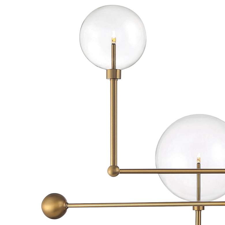 Image 2 Meridian 46" Wide Natural Brass 3-Light LED Chandelier more views