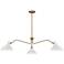 Meridian 48" Wide Natural Brass and White 3-Light Pendant