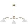 3_Meridian 48" Wide Natural Brass and White 3-Light Pendant more views