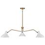 4_Meridian 48" Wide Natural Brass and White 3-Light Pendant more views