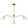 5_Meridian 48" Wide Natural Brass and White 3-Light Pendant more views