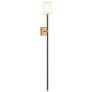 1_Meridian 49" High Black with Natural Brass Wall Sconce