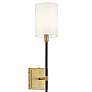 2_Meridian 49" High Black with Natural Brass Wall Sconce more views