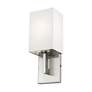 5_Meridian 5-in W 1-Light Brushed Nickel Arm Wall Sconce more views