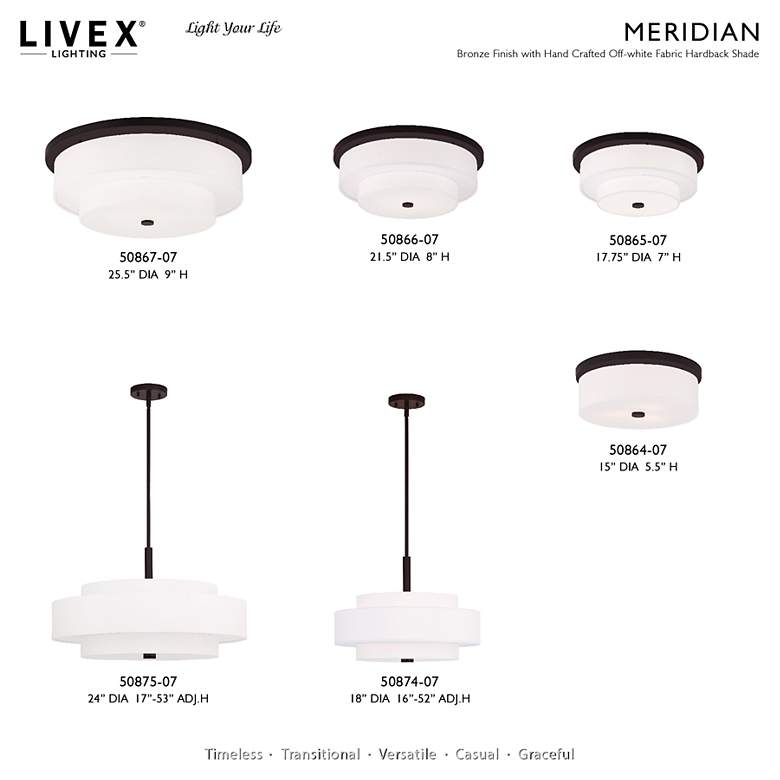Image 7 Meridian 5 Light Bronze Ceiling Mount more views