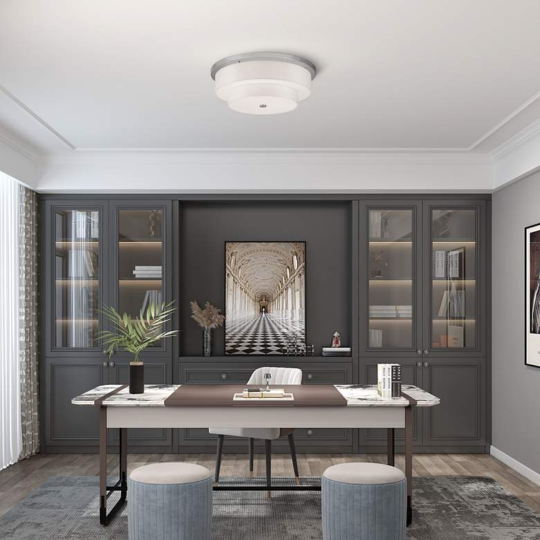 Image 4 Meridian 5 Light Brushed Nickel Ceiling Mount more views
