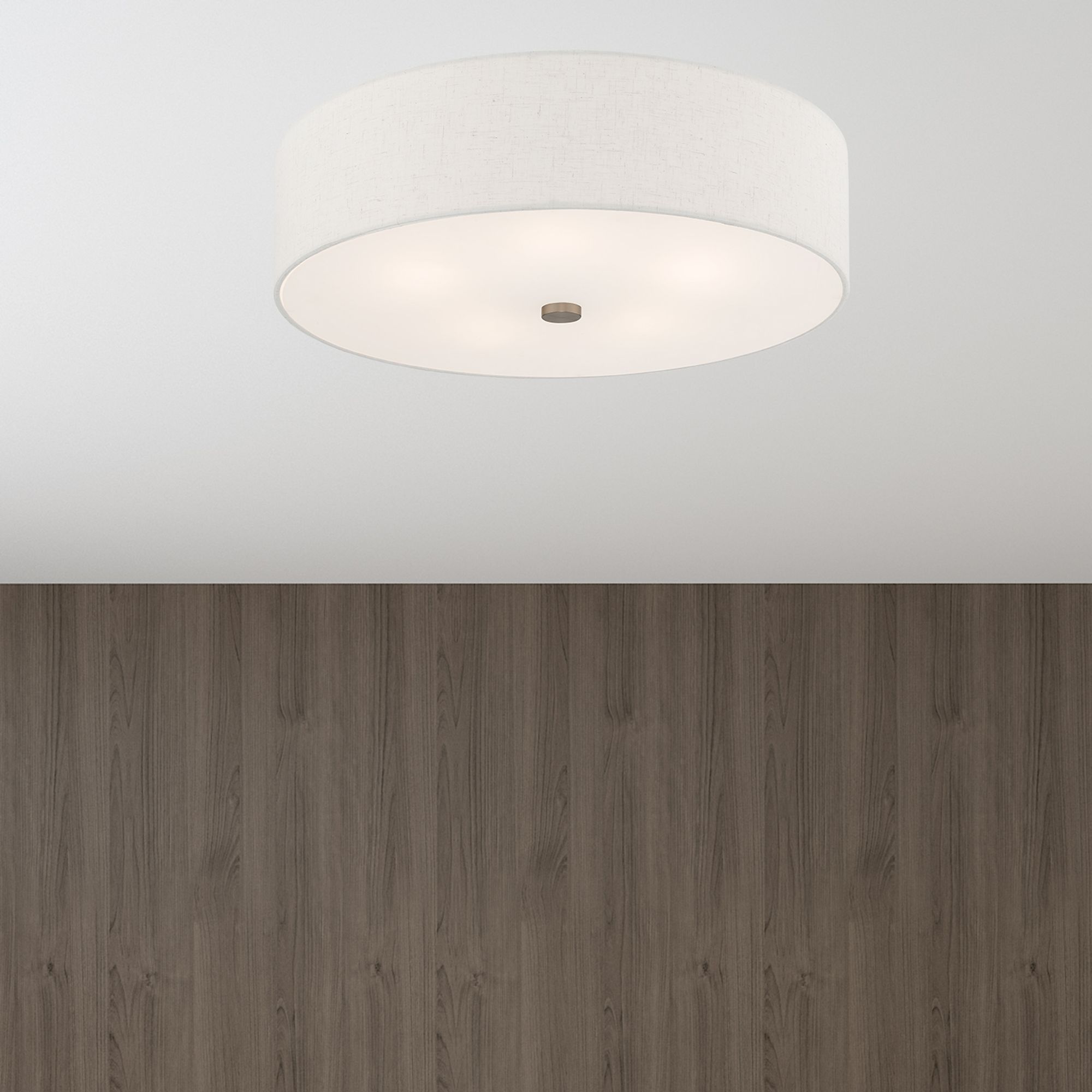 Meridian 5 Light Brushed Nickel Ceiling Mount in scene